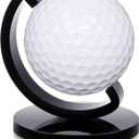 Wenqik 1 Pcs Globe Shaped Golf Ball Display Stand, Tabletop Acrylic Ball Holder, Single Hole Frame Case for Desk Bookshelf Bookcase Shelf Mantel Decor, Golf Gift for Dad, Father, Grandfather (Black)