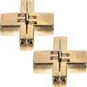 GLEAVI 4 Pcs Hidden Door Hinges Heavy Duty Zinc Alloy Concealed Hinges Invisible Cabinet Hardware 1.64 X 1.3 Inches for Wooden Doors and DIY Projects