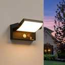 Outdoor Motion Sensor Wall Light,18W 3000K Waterproof Exterior Llighting Fixture, 340°Rotatable Wall Sconce for Porch,Garage and Front Door