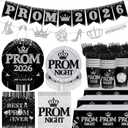 Prom Send Off Decorations 2026: Prom Decorations 2026 Prom 2026 Decorations Include Prom Plates and Napkins Banner Cup Fork Tablecloth for Prom Decorations