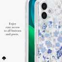 kate spade new york iPhone 17 Case - Compatible with MagSafe - Designer Phone Case - Flowerbed Blue Gems