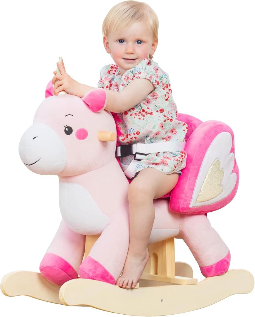 labebe - Baby Rocking Horse, Ride Unicorn, Kid Ride On Toy for 6 Month-3 Year Old, Infant (Boy Girl) Plush Animal Rocker, Toddler/Child Stuffed Ride Toy (Pink) | Kid Ride On Toy, Infant, Plush Animal Rocker, Toddler/Child, Stuffed Ride Toy