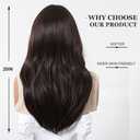 Brown Real Hair Wigs Long Straight with Curtain Bangs Wigs Human Hair Natural Looking for Daily Party Use (Brown,20 inch)
