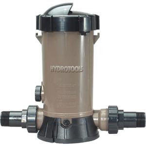 HYDROTOOLS By SWIMLINE 8750 Super Premium In-Line Automatic Chlorine Feeder Chlorinator Adjustable Output 9.0 Lbs Capacity | Universal Compatibility | Above Ground & Inground Swimming Pool Bromine