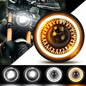 MGLLIGHT 5-3/4'' 5.75 inch LED Motorcycle Headlight Anti-glare 500% Brighter DOT Approved with Starry Sky Turn Signal Compatible with Sportster Iron 883/XL1200 Street Bob, Black