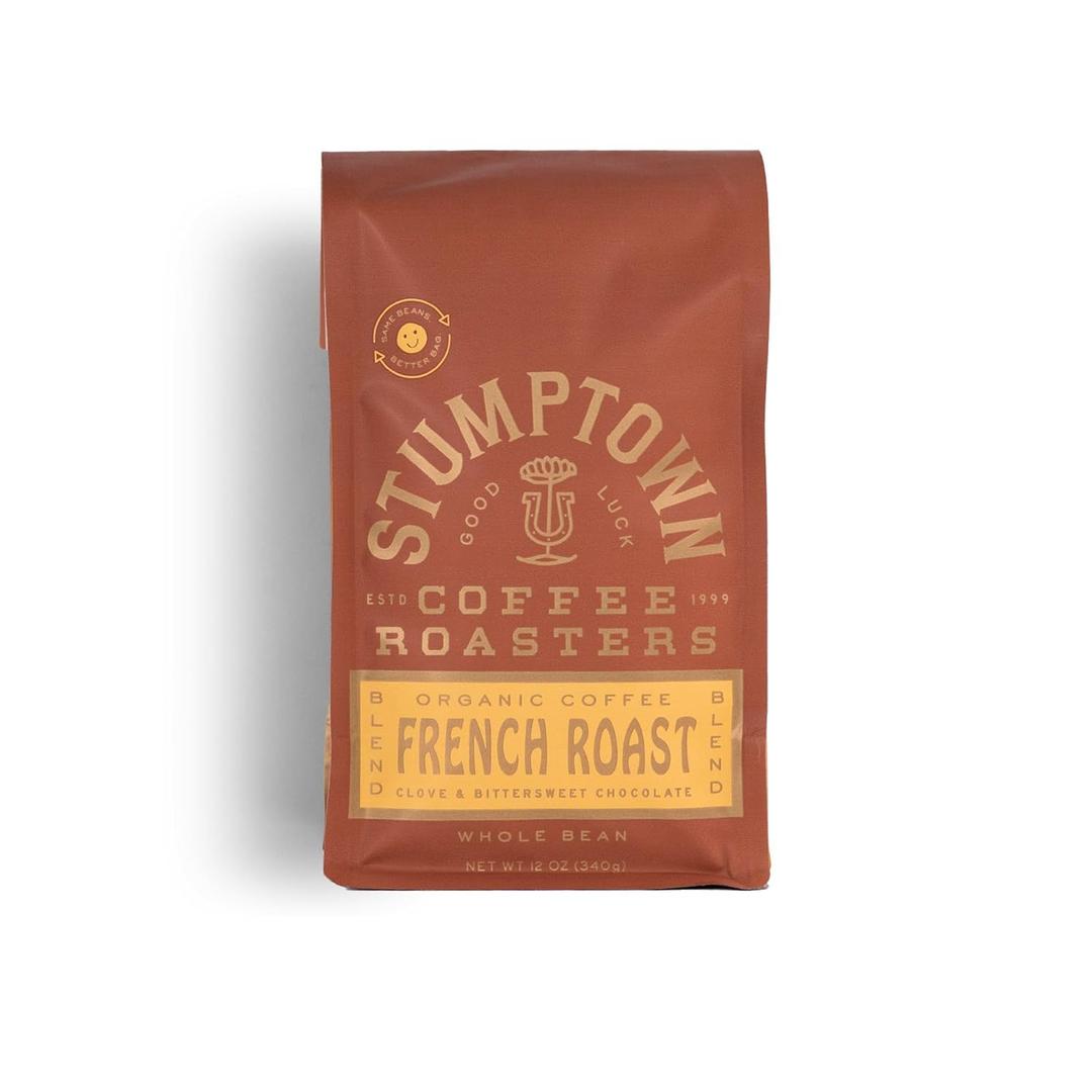 Stumptown Coffee Roasters, Dark Roast Organic Whole Bean Coffee, 100% Arabica Coffee - French Roast 12 Ounce Bag with Flavor Notes of Clove and Bittersweet Chocolate (EXP 08/14/26)