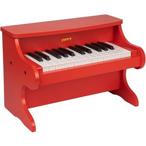 ZIPPY Kids Piano Keyboard, 25 Keys Digital Piano for Kids, Mini Music Educational Instrument Toy, Wood Toy for Toddlers Girls Boys (Red)