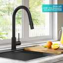 KRAUS Oletto Contemporary Pull-Down Single Handle Kitchen Faucet in Matte Black, KPF-3104MB