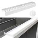 Silicone Sink Edge Protectors - Multifunction Accessories, Splash Guard & Draining Mat for Kitchen, Bathroom Sink, Steel, Granite, Quartz Countertops (Transparent, 4 * 30in)