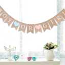 Boy or Girl Burlap Banner - Rustic Gender Reveal Banner, Baby Shower Decorations