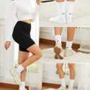 2 x AugRing Women's Cute Scrunch Slouch Crew Socks 3Pack Retro Kawaii Chunky Ribbed Cotton Boot Sneaker Cozy Calf Socks Size 511