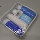 Travel Bottles for Toiletries 4 Pack 3oz Tsa Approved Auto-Rebound Travel Size Containers Squeezable Leak Proof Refillable Silicone Travel Accessories Toiletry Bag,Label,Brush