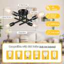 Asnxcju 4-Light Hallway Semi Flush Mount Light Fixtures, Farmhouse Black Light Fixtures Ceiling Mount, Indoor Close to Ceiling Lighting for Kitchen Entryway Bedroom Foyer (Bulb Not Included)