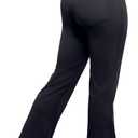 Flare Leggings, Bootcut Yoga Pants with Elastic Waistband, High-Waisted and Wide Leg with Pockets (Small, A2-black-with Three Pocket)