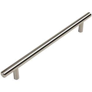 Cosmas 10 Pack 305-192SN Satin Nickel Cabinet Hardware Euro Style Bar Handle Pull - 7-1/2" Inch (192mm) Hole Centers, 10" Overall Length