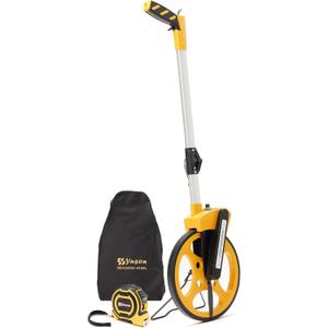 Measuring Wheel With Handle Reset & Brake, Rolling Measuring Wheel in Feet for Construction, Survey, Collapsible Measure Wheel with Tape Measure and Canvas Carrying Bag, 12 Inch, Up to 10,000Ft
