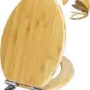 Elongated Bamboo Toilet Seat with Lid Quick Release Slow Close Zinc Alloy Strong Hinges Natural Bamboo, Light, 19-inch
