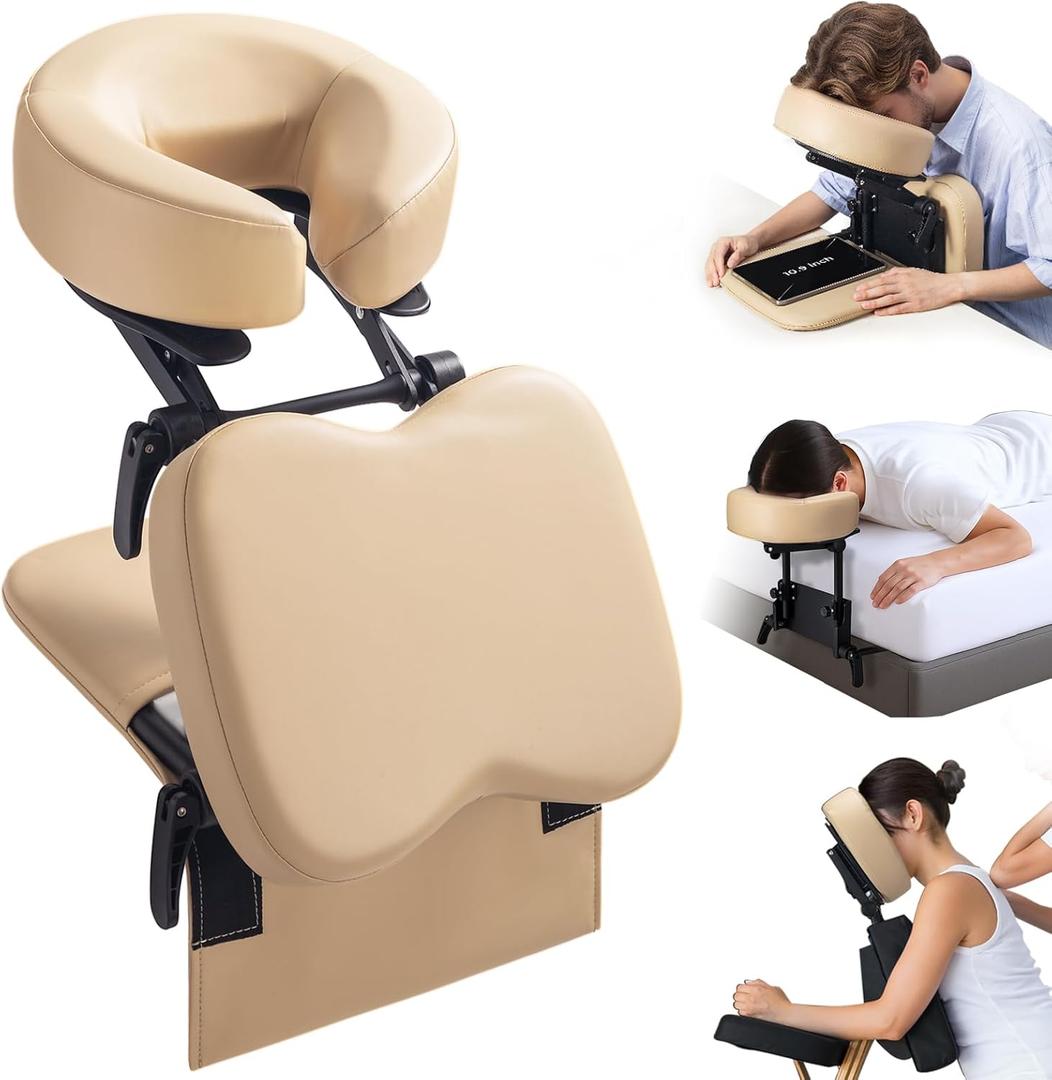 Luxurious 3 in 1 Multipurpose Massage Face Cradle & Cushion for Home Mattress, SPA Table & Desktop, Foldable Adjustable Massage Table Head Rest Face Down Pillow for Bed at Home, Office Siesta Artifact