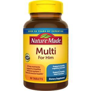2 x Nature Made Multivitamin for Him, Mens Multivitamin, 90 Tablets