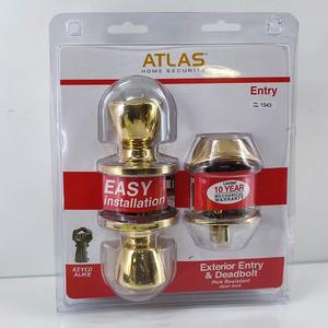 1734602 Atlas Tulip Style Door Knob Combo Lock, Satin Chrome