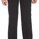 Calvin Klein Boys' Flat Bi-Stretch Dress Pant, Straight Leg Fit, Belt Loops & Front Pockets (8 Husky, Black)