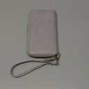 FT FUNTOR Wristlet Wallet for Women, Ladies Zip around Wallet PU Vegan Leather Clutch Long Purse Phone Card Holder Organizer Gray