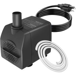 Submersible Pump 200GPH with AUTO-Shut-Off 5.2ft High Lift for Fountains, Hydroponics, Ponds, Aquariums & More
