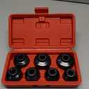 7-Piece Oil Filter Socket Set Includes 24mm,27mm,29mm,30mm,32mm,36mm,38mm. Cap Wrench Tool Kit Compatible with Mercedes Benz, VW, BMW and so on