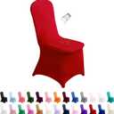 Waterproof Spandex Chair Cover 12PCS, Stretch Dining Chair Covers, Polyester Outdoor Chair Covers, Protector Stretch Chair Cover for Party Universal, Banquet, Wedding Event, Hotel(Red)