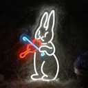 Easter Music neon sign Rabbit Light For Music Room Decor Bunny Party Decoration Birthday Gift 9.4"×16.1"