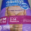Always Discreet Adult Incontinence Underwear for Women and Postpartum Underwear, Small/Medium, Up to 100% Bladder Leak Protection, 32 Count