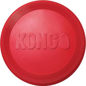 KONG Flyer - Durable Dog Toy for Outdoor Playtime - Natural Rubber Flying Disc, Dog Toy for Fetch - Safer Disc for Healthy Activity - for Medium/Large Dogs