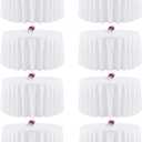 8 Packs 120 Inch White Round Tablecloth in Diameter, Washable Polyester Fabric Tablecloths, Wrinkle Resistant Table Cloth for Wedding Party Banquet Dining