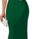 YMDUCH Women's Elegant Sleeveless Off Shoulder Bodycon Long Formal Party Evening Dress (Green, L)