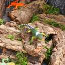 Kisangel Reptile Bark Climbing Platform and Hideout Hut - Natural Terrarium Decoration for Snake Lizard Gecko Tanks - Multi-Functional Habitat Accessory for Climbing Hiding Exploration