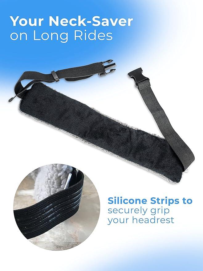 SeatSleeper Travel Pillow Alternative Stops Bobbing | Airplane Head Straps and Car Support Band | Great on Travel Upright | Super Comfy Neck Support | Small & Compact  (Grey & Black)