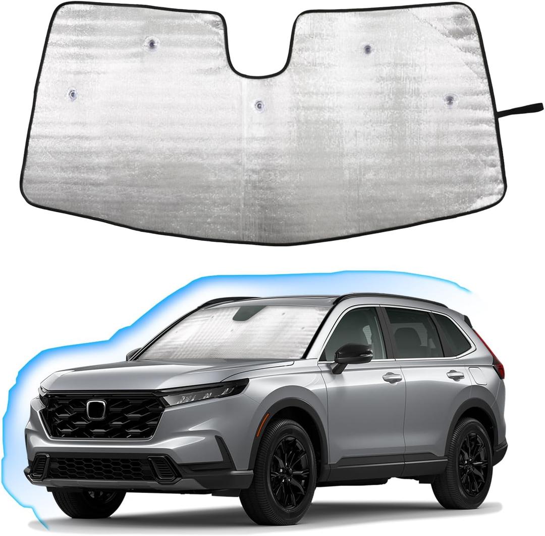 Windshield Sunshade for Honda CRV 2023-2025 CR-V Accessories Front Window Sun Shade Foldable Reflective Sun Visor Custom Sunscreen UV Blocker Privacy Protector HeatShield Keeps Your Vehicle Cool