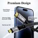USB C to HDMI Cable 20 FT, 4K Type-C to HDMI Braided Cord, [Thunderbolt 3/4 Compatible], for iPhone 15 Series, MacBook Pro/Air, iPad Pro, Galaxy S23, Note 20, Surface, Dell, HP, with 2 HDMI Adapters