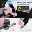 Miracase Phone Holders for Your Car with Metal Hook Clip, Cell Phone Mounts Air Vent Cell Phone Stand Car Mount, Universal Automobile Cradle Fit for iPhone Android and All Smartphones (Pink)