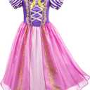 Princess Rapunzel Dress Up Costume for Girls - with Rapunzel Accessories,10-11y