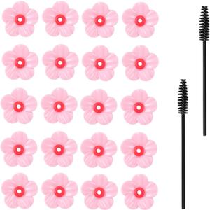 20pcs Replacement Flowers for Hummingbird Feeders, Hummingbird Feeder Replacement Flowers Parts with Brushes Bee Guards & Feeding Ports for Outdoor Hanging Feeders (Red Core)
