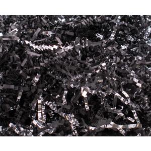 Stephanie Imports Made In USA 3-Ply Crinkle Cut Shredded Paper 2 lbs (Black & Metallic Silver)