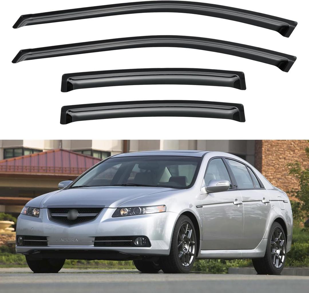 Window Visors Rain Guards for 2004 2005 2006 2007 2008 Acura TL, Out-Channel Window Vent Wind Deflectors Visors Shades for 04 05 06 07 08 Acura TL