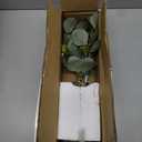 Briful Artificial Eucalyptus Stems in Glass Vase with Faux Water, 14" Fake Plant Eucalyptus Leaves for Home Bathroom Office Farmhouse Wedding Centerpiece Décor