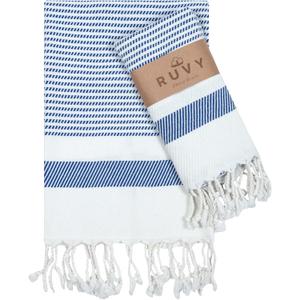 Ruvy Home Basics Turkish Hand Towels for Bathroom Set of 4 | 18"x40", Cotton | Decorative Towel for Bathroom, Kitchen, Dishcloth, Tea, Yoga, Face, Gym - Navy (Modern - 4 Pack)