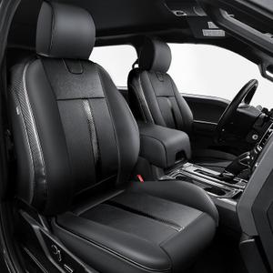 Leather Seat Covers Custom Fit for 2015-2020 F150 XL XLT Super Crew Cab - Custom Fit for 2017-2022 F250 F350 F450 XL XLT Crew Cab - Fully Covered, NOT for 40/20/40 Bench Front Seat