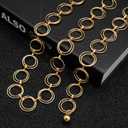 LIMHOO Metal Waist Chain for Women Chunky Belly Link Chain Belt for Dresses (L)