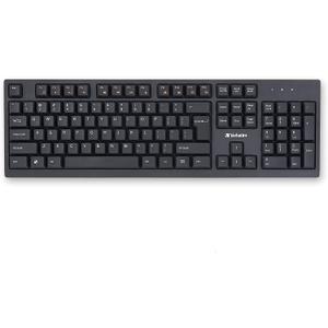 Verbatim Slimline Wireless Keyboard 2.4GHz USB Plug-and-Play Numeric Keypad Adjustable Tilt Legs Wireless Full-Size Computer Keyboard Compatible with PC, Laptop -Frustration Free Packaging Black 70738