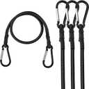 WORKPRO 24 Inch Bungee Cords with Hooks, 4 Pack Superior Rubber Heavy Duty Bungee Straps Strong Elastic Rope for Outdoor Tent, Luggage Rack, Camping, Cargo, RV, Bike, Transporting, Storage, Black