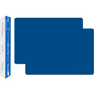 GASAR, Set of 2, Extra Large, Thick, Silicone Mats for Kitchen Counter, Heat Resistant Mats, Countertop Protector, Non-Slip, Easy to Clean, 25 x 17 Inches x 1.4mm, Blue